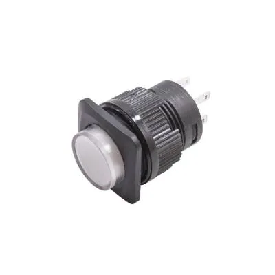 RL16-504A 16MM Plastik 4 Pin Anahtarlı Buton Beyaz