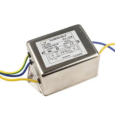 YB21D5-20A-W 20A Monofaze Şebeke Kablolu EMI Filtre