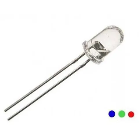 2 Pinli Şeffaf RGB Flaş Led - 5mm