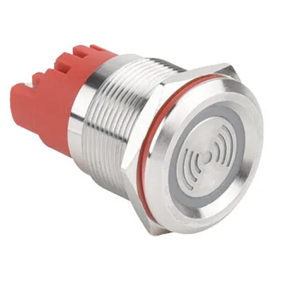 WD22F-P0-S12VR LX 22mm Sabit Sesli Işıklı Metal Buzzer - 12V