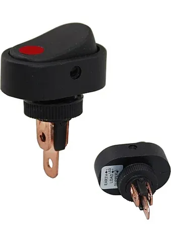 ASW Serisi Oval LED'li Anahtar Kırmızı 12V 20A