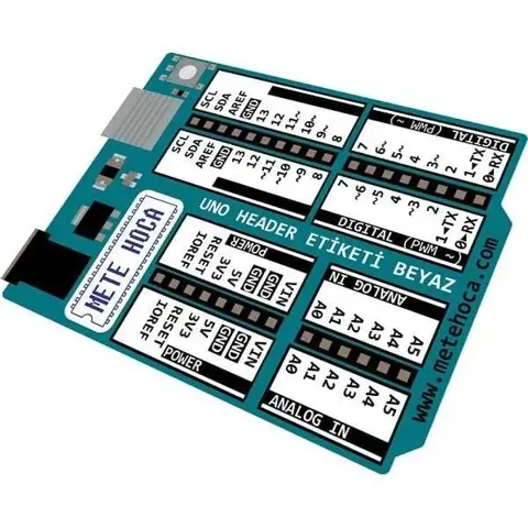 Arduino Uno Header Etiketi - Beyaz