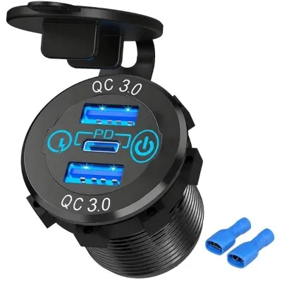 DS2013-P13 12-24V PD3.0 Type-C + 2X QC3.0 USB Şarj Soketi