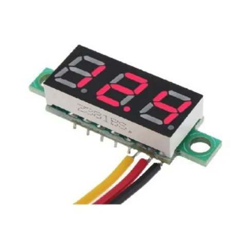 0.28 inch DC 0-100V Mini Dijital Voltmetre 3 Kablolu DC - Kırmızı