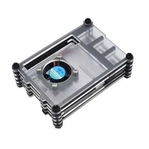 Raspberry Pi 4 Şeffaf-Siyah Case
