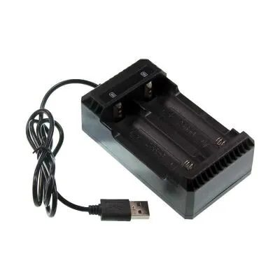 3.7V 18650/22650/26650 Lityum İyon Pil Şarj Aleti - USB Giriş (2 Pil yuvası)