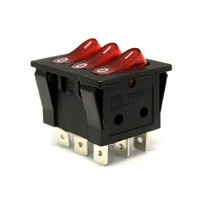 IC135 KCD5 Üçlü Işıklı Anahtar Kırmızı