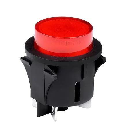 25mm Round Kalıcı Basmalı Buton 4P Kırmızı