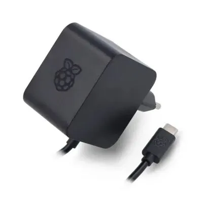 Raspberry Pi 5 27W USB-C Orijinal Güç Adaptörü - Siyah
