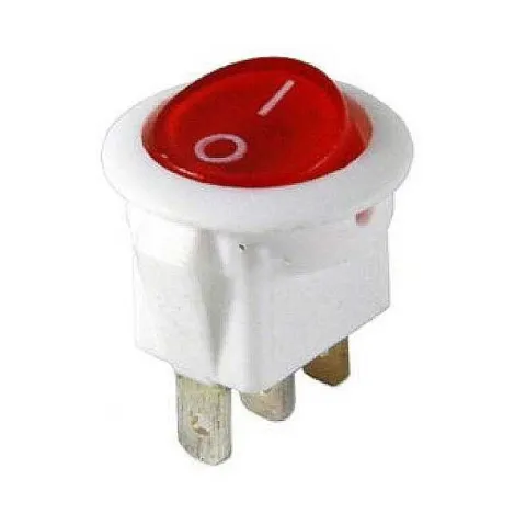 KCD1 Yuvarlak Işıklı Anahtar Beyaz Gövde Kırmızı Işık 220V