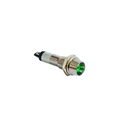 8mm 24V Metal Sinyal Lambası - Yeşil