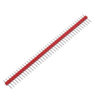 1x40 Erkek Header 40 Pin 2.54mm 180 Derece - Kırmızı