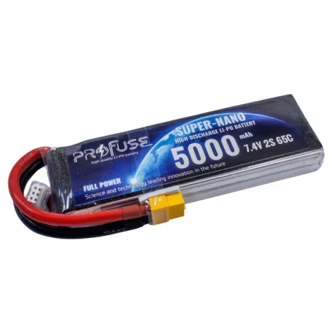 7.4V 2S Lipo Pil-Batarya 5000 mAh 65C