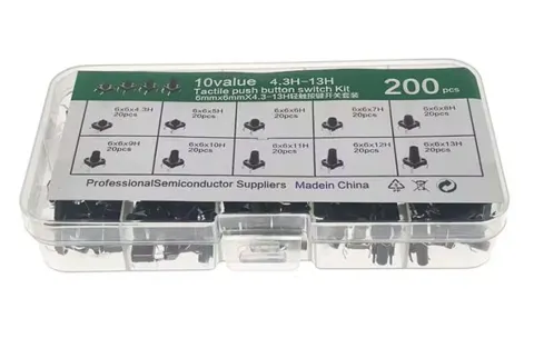 6x6 Tact Switch 4 Pin Buton Seti - 200 Adet