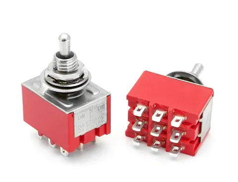 Mini Toggle Anahtar MTS-303 3PDT ON-OFF-ON 9P PCB Montaj