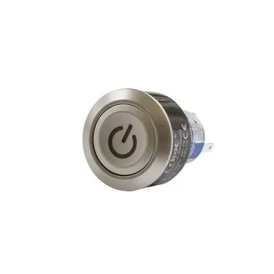 22mm 24V Kırmızı Power Simgeli Yaylı Buton