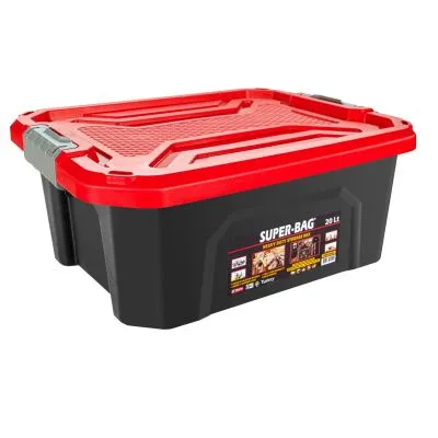 Super Bag ASR-4044 30 LT Renkli Saklama Kutusu - 8 Adet (1 Koli)