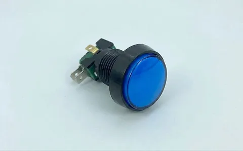 43mm LED Arcade Basmalı Buton Mavi