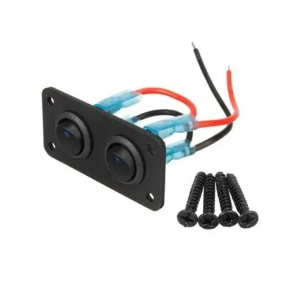 2'li ON-OFF Mavi Nokta Işıklı Anahtar Switch Panel 12V-24V