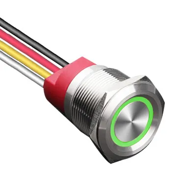 WD22T-P2-E 22mm Dokunmatik Touch Metal Buton - Yeşil
