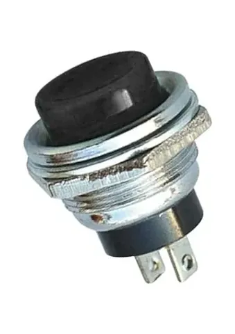 16mm Metal Basmalı Buton Siyah