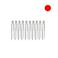 3mm Kırmızı Şeffaf Led (10 lu paket)