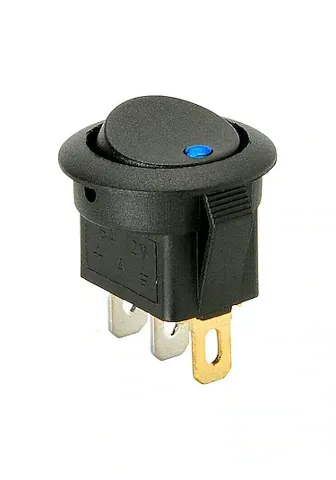 KCD1 Yuvarlak Nokta Işıklı Anahtar Mavi Nokta 12V 3P