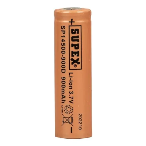 SUPEX 14500 3.7V 900 mAh Li-ion Şarjlı Pil - Kutup Başsız