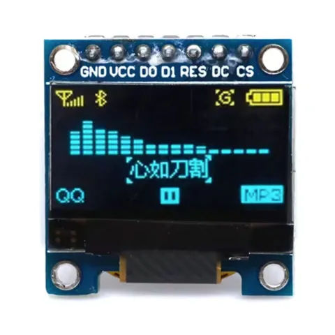 0.96 İnç 128x64 OLED SPI Mavi Sarı