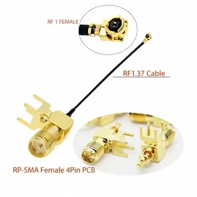 SMA Dişi 4 Pin PCB Konnektör - RF1.13 Kablolu - 15cm