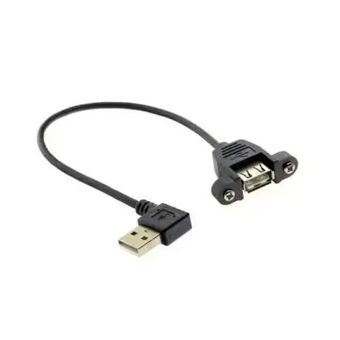 Panel Montajlı USB A Uzatma Kablosu-90°-30cm