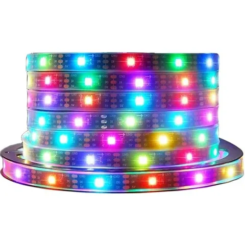 WS2812B Adreslenebilir RGB Şerit Led - 144 led - IP30 - (5m - 720 Led)