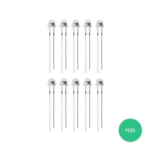 4.8 mm Şeffaf Mantar Yeşil Led Paketi