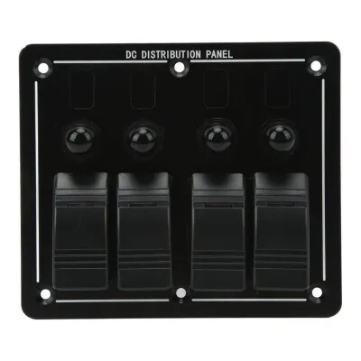 4'lü ON-OFF Kırmızı Işıklı Anahtar Switch Panel - Aşırı Akım Korumalı