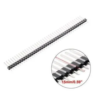 1x40 15mm Erkek Header 40 Pin 2.54mm 180 Derece