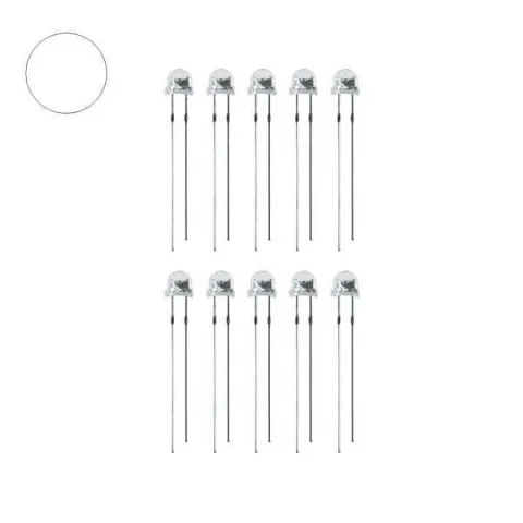 4.8mm Şeffaf Beyaz Mantar Led - 10 Adet