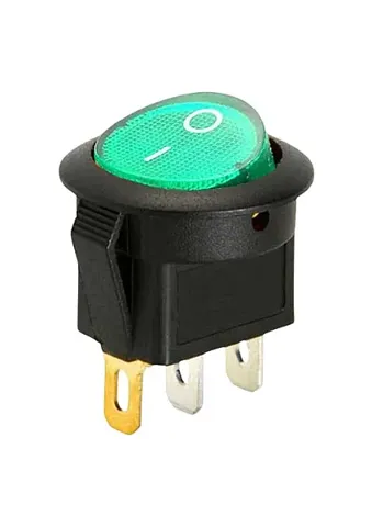 KCD1 Yuvarlak Işıklı Anahtar Yeşil 3P 220V