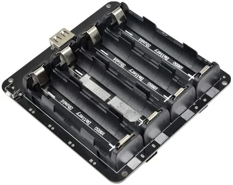 4'lü Anahtarlı 18650 Lityum Pil Yuvası V8 Mikro USB