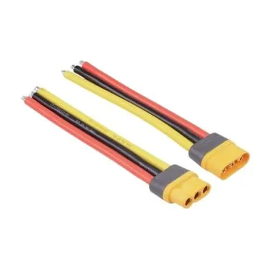 MR60 3 Pin Dişi Erkek Lipo Pil Şarj Kablosu Seti - 20cm, 12AWG