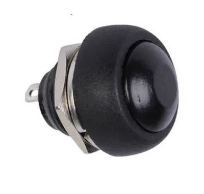 PBS-33B 12mm Push Buton - Siyah