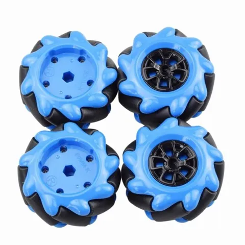 Mecanum Tekerlek Seti 60mm-K - Mavi (4 Adet)