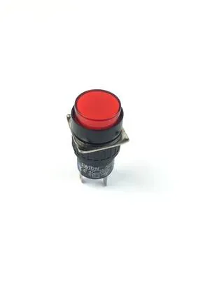 SY-11 16mm LEDLİ Plastik Yaylı Buton Yuvarlak-Kırmızı