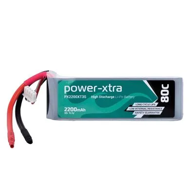 Power-Xtra PX2200XT3S - 3S1P - 11.1V 2200 mAh Li-Polymer Pil -80C