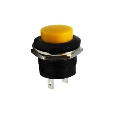 R13-507 16mm Yaylı Push Buton - Sarı