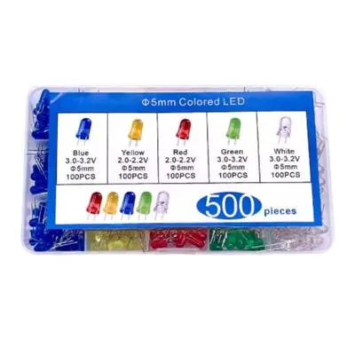 5mm Led Seti - 500 Adet 5 Renk - Kutulu