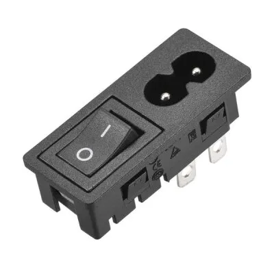 IEC C8 2-Pin Anahtarlı Power Soketi