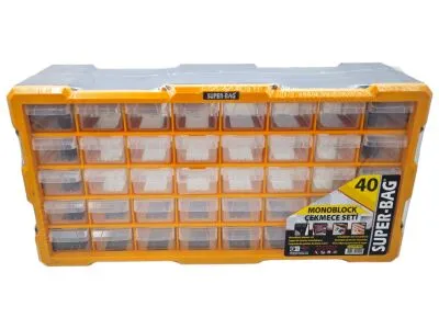 Super Bag ASR-6003 40 lı Yatay Monoblok Çekmece - 4 Adet (1 Koli)