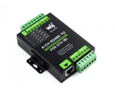 4 Kanal Endüstriyel İzolasyonlu RS485 to RJ45 Ethernet Server Modülü - PoE, 26361