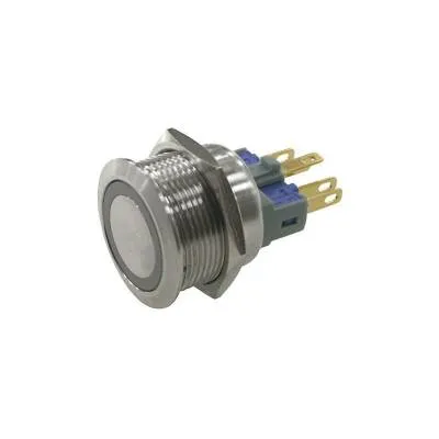 22MM Metal Ledli Yaylı Buton Sarı