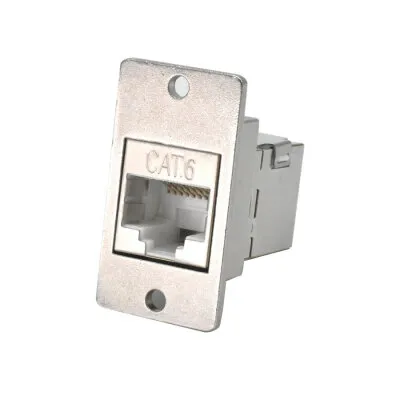 CAT6 RJ45 Dişi Panel Tipi Konnektör Gümüş - SCAT6-C